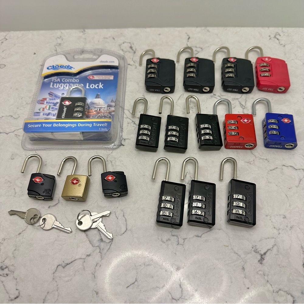 TSA  Airport Approved Security Locks Luggage Bags Combination Lot of 16